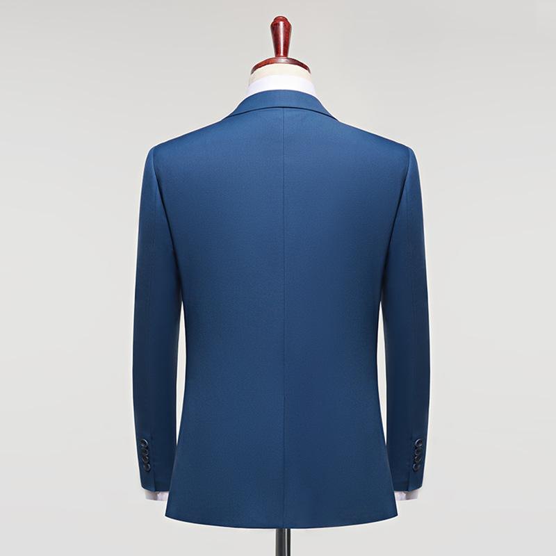 Men's Business Suit New Casual Suit Blue Professional Work Clothes Suit Groom Wedding Dress