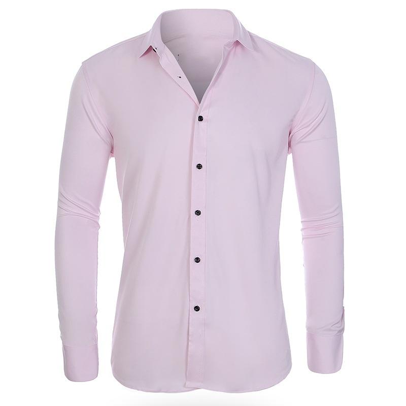 Cross-border Hot Sale Amazon Slim-fit Business High Stretch White Shirt Men's Long-sleeved New Shirt