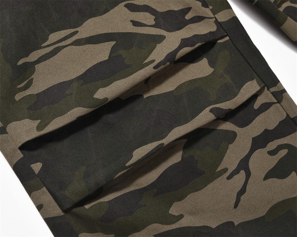 Workwear Camouflage Pants Men's American Style Street Military Style Outdoor Camouflage Pants Pleated Casual Straight Drawstring Trendy Trousers