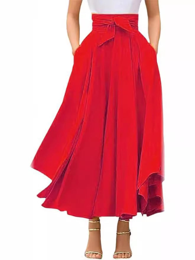 Elegant Red Maxi Skirt